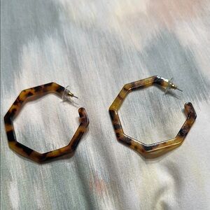 Tortoise Shell Hoop Earrings